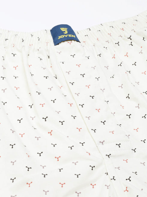 Beige Printed Cotton Boxer
